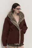 Suede Fur Jacket Hooded Outerwear