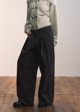 VIAPITTI corduroy pants, wide leg trousers, vintage pleated pants, luxury streetwear women, edgy Korean fashion, autumn winter outfit, loose straight pants, retro casual trousers, K-fashion 2025, urban street style, industrial chic outfit, minimalist streetwear, corduroy wide pants, modern Korean fashion
