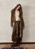 VIAPITTI trousers, double waist trousers, dual waist loop slacks, rope detail pants, wide leg straight trousers, autumn 2025 streetwear pants, Korean edgy fashion pants, retro rope trim pants, women’s wide slacks street style, industrial wide pants