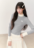 Korean soft knit sweater, bunny embroidery sweater, rabbit embroidered top, imitation mink sweater, women’s semi-turtleneck knit, soft glutinous knitwear, Korean feminine style sweater, winter warm knit top, cute rabbit sweater Korea, UMOUUMO knitwear, soft girl aesthetic top, cozy winter layering sweater, slim fit warm knit for women, kawaii Korean sweater