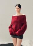 AOMALM sweater, one shoulder knit sweater, red cropped sweater women, twist knit top women, Korean aesthetic knit, American style sweater, winter cropped knit top, feminine off shoulder sweater, cozy winter knit women, stylish winter top