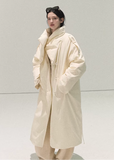 OAKMOO down jacket, white duck down coat, Korean long down jacket, oversized winter coat women, quilted down jacket, minimal Korean outerwear, warm winter parka women, long white down coat, luxury down jacket women, lightweight winter coat, modern Korean fashion coat, winter street style jacket, premium down outerwear, loose fit down jacket, elegant winter coat