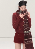 OAKMOO knit cardigan, Korean cable knit cardigan, women’s wool cardigan, filigree knit sweater, slim fit knit cardigan, Korean winter fashion, elegant knitwear women, Christmas knit cardigan, layering cardigan women, soft wool blend sweater, minimalist Korean style, OAKMOO winter cardigan, feminine knit top