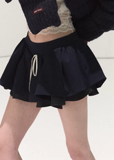 OAKMOO skirt, puff culotte skirt, mini skort women, Korean puff skirt, TR fabric skirt, layered culottes women, fall winter mini skirt, Korean fashion skort, elastic waist mini skirt, contrast plaid skirt, OAKMOO winter bottoms, short culotte skirt