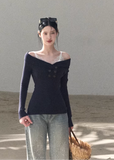 asymmetric knit top, one shoulder sweater women, slim fit knit top, korean minimal sweater, long sleeve knit women, modern feminine knit, slanted shoulder top, spring knitwear women, versatile knit top, premium knit sweater, body fit knit, chic layering top, minimalist women sweater, oakmoo knit style, elegant casual knit