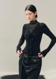 high neck lace top women, mesh base layer women, korean minimal inner top, sheer lace winter top, elegant layering top women, refined mesh long sleeve, lace underwear style top, minimalist women innerwear, soft stretch mesh top, feminine winter base layer, aomalm lace style, delicate lace mesh top, modern women basics, versatile inner top, understated luxury women clothing