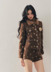 wool suit set women, padded winter suit women, korean minimal two piece set, refined winter outfit women, elegant wool jacket set, premium women winter wear, tailored wool suit women, understated luxury clothing, aomalm wool style, soft structured winter set, classic women suit set, winter fashion women set, feminine tailored outfit, calm luxury winter wear, modern women wool set