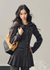 collegiate winter dress women, waist defined dress, american preppy dress women, korean minimal dress, elegant winter mini dress, refined women dress, classic campus style dress, feminine daily wear dress, premium women clothing, aomalm dress style, structured winter dress, modern preppy outfit women, understated luxury dress, winter fashion women dress, timeless women dress