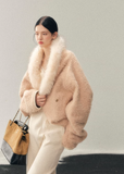 plush winter jacket women, faux fur jacket women, french style winter coat, korean minimal outerwear, slim fit winter jacket, elegant women outerwear, soft plush coat women, refined winter layering, premium women jacket, aomalm jacket style, understated luxury winter wear, feminine winter coat, warm lightweight jacket women, modern women outerwear, gentle style winter jacket