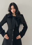hepburn trench coat women, winter long coat women, cotton wool trench coat, korean minimal outerwear, elegant winter trench, refined women coat, classic long wool coat, premium women outerwear, aomalm coat style, understated luxury winter wear, feminine long coat women, modern trench coat winter, timeless women coat, structured winter trench, daily elegant outerwear