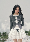 polka dot long sleeve top women, fake two layer top, spring slim fit t shirt women, korean french style top, refined casual knit top, waist shaping spring top, elegant daily wear women, premium women basics, aomalm top style, feminine spring knitwear, modern women long sleeve tee, delicate detail top women, lightweight spring shirt women, understated luxury top, versatile women fashion top