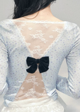 backless lace top women, floral lace spring blouse, sheer long sleeve lace top, aomalm lace style, feminine spring outfit women, pure desire lace top, romantic backless blouse women, elegant spring layering top, lightweight lace t shirt women, korean french style clothing, delicate bow lace top, modern women spring blouse, refined casual lace top, soft feminine long sleeve, understated luxury lacewear