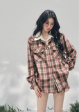 AOMALM plaid shirt skirt set, French romantic British style outfit, feminine plaid twinset women, Korean elegant spring two piece set, quiet luxury vintage plaid ensemble, Parisian inspired plaid shirt outfit, romantic Korean French aesthetic clothing, cafe tone plaid outfit women, refined luxury womenswear twinset, feminine British style check skirt set, elegant spring plaid fashion, soft romantic plaid shirt women, luxury Korean designer inspired outfit, vintage romantic spring ensemble