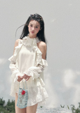 AOMALM lace mini skirt, French romantic puff skirt, feminine irregular lace skirt women, Korean elegant spring mini skirt, quiet luxury romantic outfit, Parisian inspired lace ruffle skirt, delicate layered lace mini skirt, romantic Korean French aesthetic clothing, high waist lace puff skirt women, elegant spring lace fashion, soft feminine mini skirt design, refined luxury womenswear skirt, romantic lightweight spring skirt, luxury Korean designer inspired lace skirt