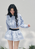 AOMALM collegiate two piece set, French romantic preppy outfit women, feminine ruffle shirt skirt set, Korean elegant spring twinset, quiet luxury romantic outfit, Parisian inspired collegiate fashion, delicate ruffle cropped shirt women, romantic Korean French aesthetic clothing, lightweight spring mini skirt set, refined feminine preppy outfit, soft luxury womenswear twinset, elegant British style two piece, luxury Korean designer inspired outfit