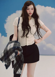 LaluneDuCiel ribbon knit top women, Korean feminine tie waist sweater, romantic soft knit blouse women, elegant Korean style sweater top, gentle spring knitwear women, chic Korean fashion knit top, lightweight feminine sweater Korean style, versatile knit blouse women, Korean aesthetic soft sweater