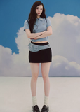 polo knit top women, embroidered sweater top, short sleeve knit, korean fashion top, fitted polo shirt women, spring knitwear, waist slimming top, elegant casual top, soft knit blouse, minimalist polo top, feminine knitwear, everyday chic outfit, blue knit top women, refined casual wear, lightweight sweater top, modern feminine clothing, versatile spring top, tailored knit shirt, aesthetic fashion top, parisian casual style
