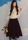 embroidered sweater women, ivory knit top, crew neck sweater women, korean fashion knit, spring knitwear, feminine sweater top, soft knit blouse, elegant casual sweater, lightweight knit top, minimalist sweater women, versatile everyday knit, parisian style clothing, refined knitwear women, slim fit sweater, delicate embroidery top, modern feminine clothing, chic casual outfit, aesthetic fashion knit, soft luxury sweater, timeless wardrobe knit