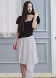 black white dress women, square neck dress, puff sleeve dress women, korean fashion dress, spring outfit ideas, elegant midi dress, contrast dress women, aesthetic fashion dress, modern feminine clothing, chic everyday outfit, parisian style clothing, vintage inspired dress, versatile spring dress, refined casual wear, soft girl aesthetic dress, statement dress women, lightweight summer dress, feminine silhouette dress, clean line dress, stylish day dress
