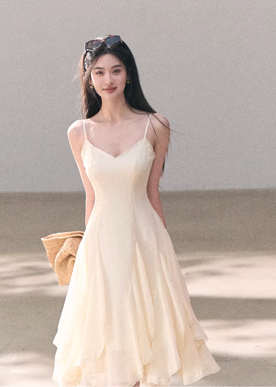 chiffon camisole dress women, lace slip dress, korean fashion dress, spring outfits 2026, casual spring outfits, a line chiffon dress, minimalist long dress, soft aesthetic outfit, breathable summer dress, modern feminine clothing, parisian style clothing, versatile dress women, chic everyday outfit, calm luxury fashion, lightweight dress women, effortless style dress, refined minimal dress, spring wardrobe dress, feminine silhouette dress, elegant summer dress