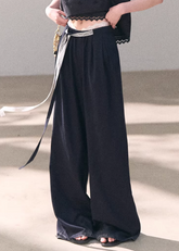 wide leg slacks women, linen blend pants, korean fashion pants, spring outfit ideas, casual spring outfits, relaxed fit trousers women, minimalist wide leg pants, breathable fabric pants, soft aesthetic outfit, modern feminine clothing, parisian style clothing, versatile casual pants, chic everyday outfit, calm luxury fashion, lightweight summer pants, effortless style trousers, natural fabric pants, spring wardrobe bottoms, comfortable wide leg pants, resort style pants