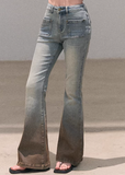 flared jeans women, vintage wash denim, korean fashion denim, spring outfits 2026, casual spring outfits, flare jeans outfit, slim fit flare jeans, minimalist denim style, soft aesthetic outfit, breathable cotton jeans, modern feminine clothing, parisian style clothing, versatile denim pants, chic everyday outfit, calm luxury fashion, relaxed fit denim, light wash jeans women, effortless style jeans, spring wardrobe denim, flattering denim jeans