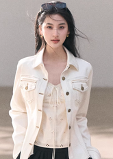 denim jacket women, short denim coat, korean fashion outerwear, spring outfits 2026, casual spring outfits, washed denim jacket, lightweight spring jacket, minimalist denim style, soft aesthetic outfit, modern feminine clothing, parisian style clothing, versatile layering jacket, chic everyday outfit, calm luxury fashion, commuter style jacket, relaxed fit denim jacket, effortless style outerwear, natural tone denim, spring wardrobe jacket, essential layering piece