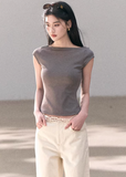 one shoulder t shirt women, asymmetrical top women, korean fashion top, spring outfit ideas, casual spring outfits, slim fit t shirt women, minimalist top women, breathable cotton tee, soft aesthetic outfit, modern feminine clothing, parisian style clothing, versatile everyday top, chic casual outfit, calm luxury fashion, lightweight summer top, effortless style blouse, refined casual wear, spring wardrobe essential, fitted tee women, simple design top