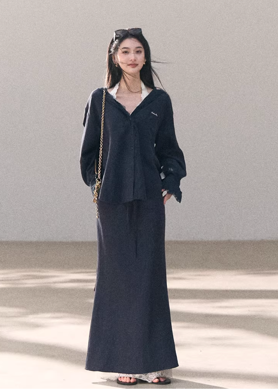maxi skirt women, embroidered lace skirt, korean fashion skirt, spring outfit ideas, casual spring outfits, resort style skirt, linen blend skirt, breathable fabric skirt, soft aesthetic outfit, modern feminine clothing, parisian style clothing, versatile long skirt, chic everyday outfit, calm luxury fashion, lightweight summer skirt, effortless style skirt, natural fabric clothing, spring wardrobe skirt, relaxed fit maxi skirt, elegant long skirt