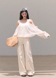 chiffon blouse women, ruffle sleeve top, korean fashion top, spring outfit ideas, casual spring outfits, smock top women, lightweight summer blouse, breathable chiffon top, soft aesthetic outfit, modern feminine clothing, parisian style clothing, versatile everyday top, chic casual outfit, calm luxury fashion, relaxed fit blouse women, effortless style top, spring wardrobe essential, airy fabric blouse, resort style top, feminine flow top