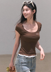 Spring Letter Lace Layer Tee