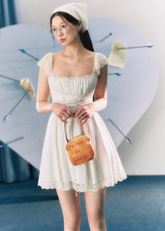 white lace dress women, camisole mini dress, korean fashion dress, spring brunch outfit, brunch outfit ideas, summer outfit ideas, feminine mini dress, aesthetic fashion dress, soft girl aesthetic outfit, modern feminine clothing, parisian style clothing, romantic lace dress, versatile summer dress, chic everyday outfit, lightweight summer dress, elegant casual dress, spring wardrobe dress, delicate lace dress, cute summer outfit, feminine style dress