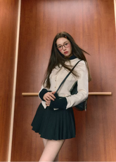 preppy outfit set women, pleated skirt suit, korean fashion set, brunch outfit ideas, brunch outfits, summer outfit ideas, school style outfit women, aesthetic fashion outfit, modern feminine clothing, parisian style clothing, versatile two piece outfit, chic everyday outfit, casual preppy outfit, soft girl aesthetic outfit, lightweight skirt set, feminine casual wear, stylish matching set, minimal fashion outfit, cute outfit ideas, everyday outfit set