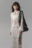 Heavy lace top + long skirt high-end two-piece suit