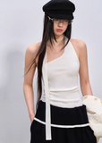 halter neck top women, knit halter top, korean fashion top, summer outfit ideas, brunch outfit ideas, slim fit knit top, aesthetic fashion top, modern feminine clothing, parisian style clothing, versatile summer top, chic going out top, lightweight knitwear, soft girl aesthetic outfit, minimal style top, trendy summer top, fitted halter top, casual summer outfit, stylish basic top, feminine outfit top, breathable knit top