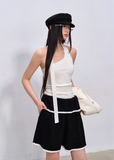 halter neck top women, knit halter top, korean fashion top, summer outfit ideas, brunch outfit ideas, slim fit knit top, aesthetic fashion top, modern feminine clothing, parisian style clothing, versatile summer top, chic going out top, lightweight knitwear, soft girl aesthetic outfit, minimal style top, trendy summer top, fitted halter top, casual summer outfit, stylish basic top, feminine outfit top, breathable knit top