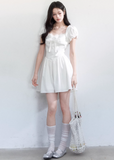 spring outfits for women, graduation dress, white mini dress women, korean feminine dress, coquette outfit, soft girl outfit, lace mini dress, romantic dress women, aesthetic fashion dress, feminine korean fashion, cute spring outfit, delicate white dress, brunch outfit ideas, summer outfit ideas, dreamy outfit women, elegant casual dress, soft aesthetic clothing, slim fit dress women, korean style dress, sweet feminine dress