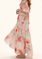 two piece set women, summer resort outfit, floral skirt set, puff sleeve top women, vacation outfit women, beach outfit women, aesthetic summer outfit, ruffle skirt outfit, korean fashion set, casual summer outfits, colorful summer outfit, feminine summer set, travel outfit women, lightweight summer clothing, boho summer outfit, trendy summer set, cute summer outfit, statement outfit women, chic resort wear, flowy skirt set