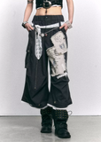 wide leg cropped pants women, patchwork pants women, distressed trousers women, grunge outfit women, edgy outfit women, street style pants, punk style clothing, y2k edgy outfit, alternative fashion women, deconstructed pants, raw edge trousers, urban streetwear women, lace panel pants, statement pants women, loose fit trousers women, rebellious fashion outfit, underground fashion women, utility style pants, mixed fabric pants, edgy streetwear women