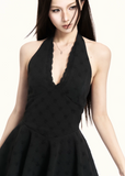 halter dress women, black mini dress women, backless dress women, a line dress women, korean fashion dress, slim fit dress women, summer outfit ideas, vacation dress women, elegant mini dress, sleeveless dress women, chic minimal dress, short dress women, modern feminine outfit, flattering waist dress, stylish black dress, trendy mini dress, parisian style dress, statement mini dress, clean silhouette dress, refined black dress
