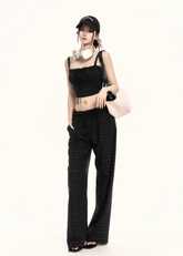 two piece set women, plaid set women, wide leg pants set, korean fashion outfit, crop top set women, summer outfit ideas, casual two piece outfit, street style outfit women, coordinated set women, chic minimal outfit, relaxed fit pants women, trendy two piece set, everyday outfit women, modern style outfit, fashion forward set, clean silhouette outfit, stylish summer set, casual chic outfit, minimalist fashion set, versatile outfit women