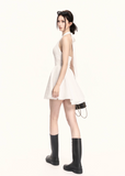 halter mini dress women, a line dress women, backless dress women, v neck dress women, korean fashion dress, slim fit dress women, summer outfit ideas, vacation dress women, elegant mini dress, sleeveless dress women, chic minimal dress, short dress women, modern feminine outfit, flattering waist dress, stylish mini dress, trendy mini dress, parisian style dress, statement mini dress, clean silhouette dress, refined mini dress
