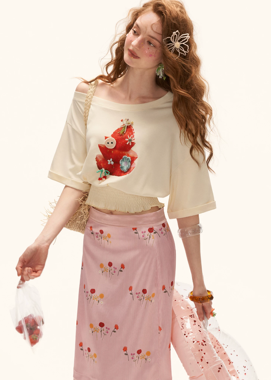 summer 2026 outfits, summer outfit ideas, vacation outfit women, picnic outfit women, brunch outfit women, flower field outfit, casual summer outfits women, pink satin skirt, floral midi skirt women, french a line skirt, vintage floral skirt, garden skirt outfit, romantic summer skirt, soft girl summer outfit, feminine vacation outfit
