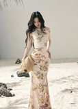 aomalm floral dress, mesh floral dress, one shoulder dress, korean feminine dress, romantic summer dress, bodycon floral dress, french style floral dress, mini floral dress, long floral dress, summer date dress, elegant mesh dress, soft girl floral outfit
