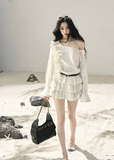 aomalm dress, off shoulder mini dress, french ruffle dress, cake dress women, korean feminine dress, ivory summer dress, romantic mini dress, tiered ruffle dress, soft girl summer dress, vacation dress women, elegant off shoulder dress, short summer dress