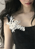 aomalm dress, black mini dress, floral lace dress, french floral dress, korean feminine dress, wisteria mini dress, puffy skirt dress, jacquard mini dress, black romantic dress, lace applique dress, feminine summer dress, elegant korean fashion
