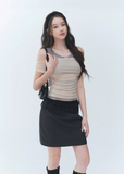 off shoulder lace top, fake two piece top, slimming lace top, Korean feminine top, sheer drape top, romantic mesh top, fitted summer top, lace detail blouse, off shoulder slim top, feminine Korean fashion, date night top, soft layered blouse, polyester spandex top, elegant casual top, romantic summer blouse