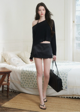 halter cardigan skirt set, three piece skirt set, asymmetrical cardigan set, Korean feminine set, bodycon mini skirt set, beige summer outfit, romantic cardigan set, camisole skirt set, feminine vacation outfit, date night outfit women, soft draped cardigan, elegant Korean fashion, summer matching set, halter camisole set, mini skirt co ord
