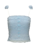 Rose Shoulder Strap Pulling Strap Tank Top