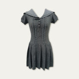 Disordered Girlのネイビーカラーグレーレースセット